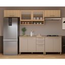 Ver imagem 1 de Cozinha Compacta 100 Mdf 5 Peças com Tampo e Vidro Canelado 280cm Duna Luciane Móveis
