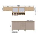 Ver imagem 4 de Cozinha Compacta 100 Mdf 5 Peças com Tampo e Vidro Canelado 280cm Duna Luciane Móveis
