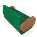 Ver imagem 6 de Sofá Decorativo Living Sala de Estar Bornéu 148cm Pés de Madeira Pu/veludo Caramelo/verde G33 - Gran