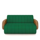 Ver imagem 4 de Sofá Decorativo Living Sala de Estar Bornéu 148cm Pés de Madeira Pu/veludo Caramelo/verde G33 - Gran