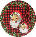 Ver imagem 1 de Kit Sousplat + Guardanapo Natal Papai Noel Xadrez Nsw 2 Peças com Base