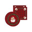 Ver imagem 5 de Kit Sousplat + Guardanapo Natal Papai Noel Xadrez Nsw 2 Peças com Base
