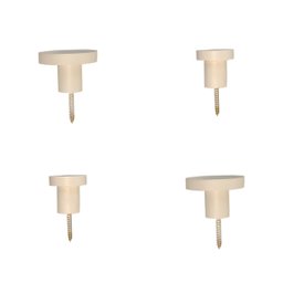 4 Ganchos suporte pendurador para roupas 5 e 3 cm- Off White - 1