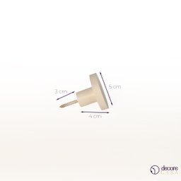 4 Ganchos suporte pendurador para roupas 5 e 3 cm- Off White - 5