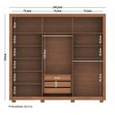 Ver imagem 5 de Guarda Roupa Casal Miletto 6 Portas 3 Gavetas Jatobá/Grafite com Pés - Santos Andirá