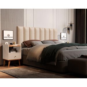 Cabeceira De Cama Box Módulo Estofado 60x20 Suede Bege Claro