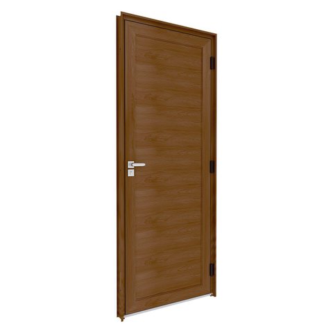 Porta de Alumínio de Giro Lambri com Maçaneta 215x85cm Lucasa Eccellente Abertura Direita Marrom