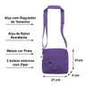 Bolsa Feminina Transversal Pequena Nylon Amassadinho Tactel Crinkle Roxa - 2