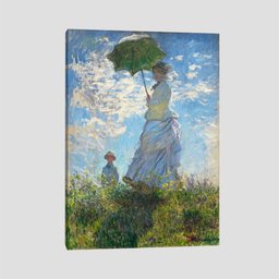 Quadro Claude Monet Mulher Com Sombrinha Tela No Chassi 95X63Cm - 1