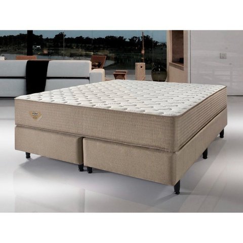 Cama Box Queen Relax Duo Comfort Molas Ensacadas Wide 70x158x198cm Bege Ecoflex