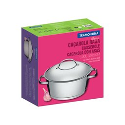 Caçarola Rasa Tramontina Allegra em Aço Inox com Fundo Triplo 22 Cm 3,3 L Tramontina - 3