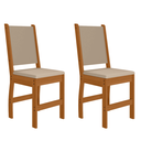 Ver imagem 1 de Kit 2 Cadeiras Estofadas para Mesa Sala de Jantar Reforçada Clara - Freijó/savana