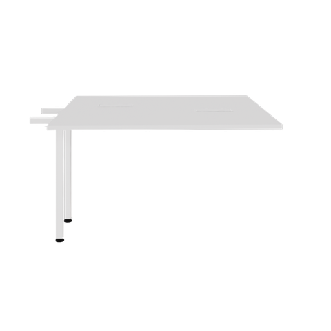 Mesa Auxiliar Lateral para Escrivaninha Plataforma Dupla 120x120x74cm Smart Yescasa Branco