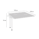 Ver imagem 3 de Mesa Auxiliar Lateral para Escrivaninha Plataforma Dupla 120x120x74cm Smart Yescasa Branco