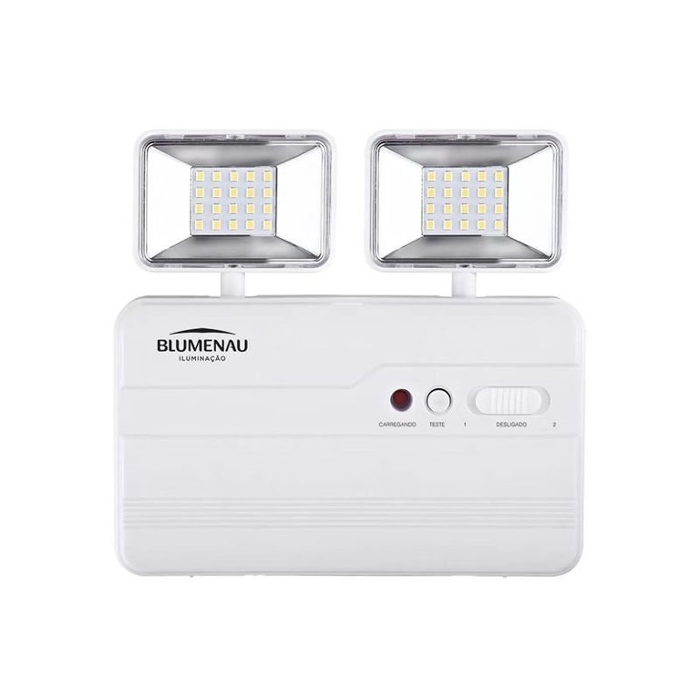 Luminária de Emergência Bloco Autônomo Led Blumenau 2 Faróis 10W Bivolt