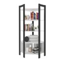 Ver imagem 2 de Estante de Livros 65CMX184,7cm Multiuso de Canto Haia com 5 Prateleiras Yescasa Branco/Preto