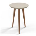 Ver imagem 1 de Mesa Lateral Canto para Sala Redonda Luna Patrimar Off White