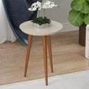 Ver imagem 2 de Mesa Lateral Canto para Sala Redonda Luna Patrimar Off White