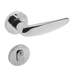 Conjunto Fechadura 515 La Fonte Latão Externa Cromado Acetinado - 1