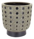 Ver imagem 1 de Cachepô Resina 28x27x27cm Cinza Vaso Decorativo Enfeite Casa Planta