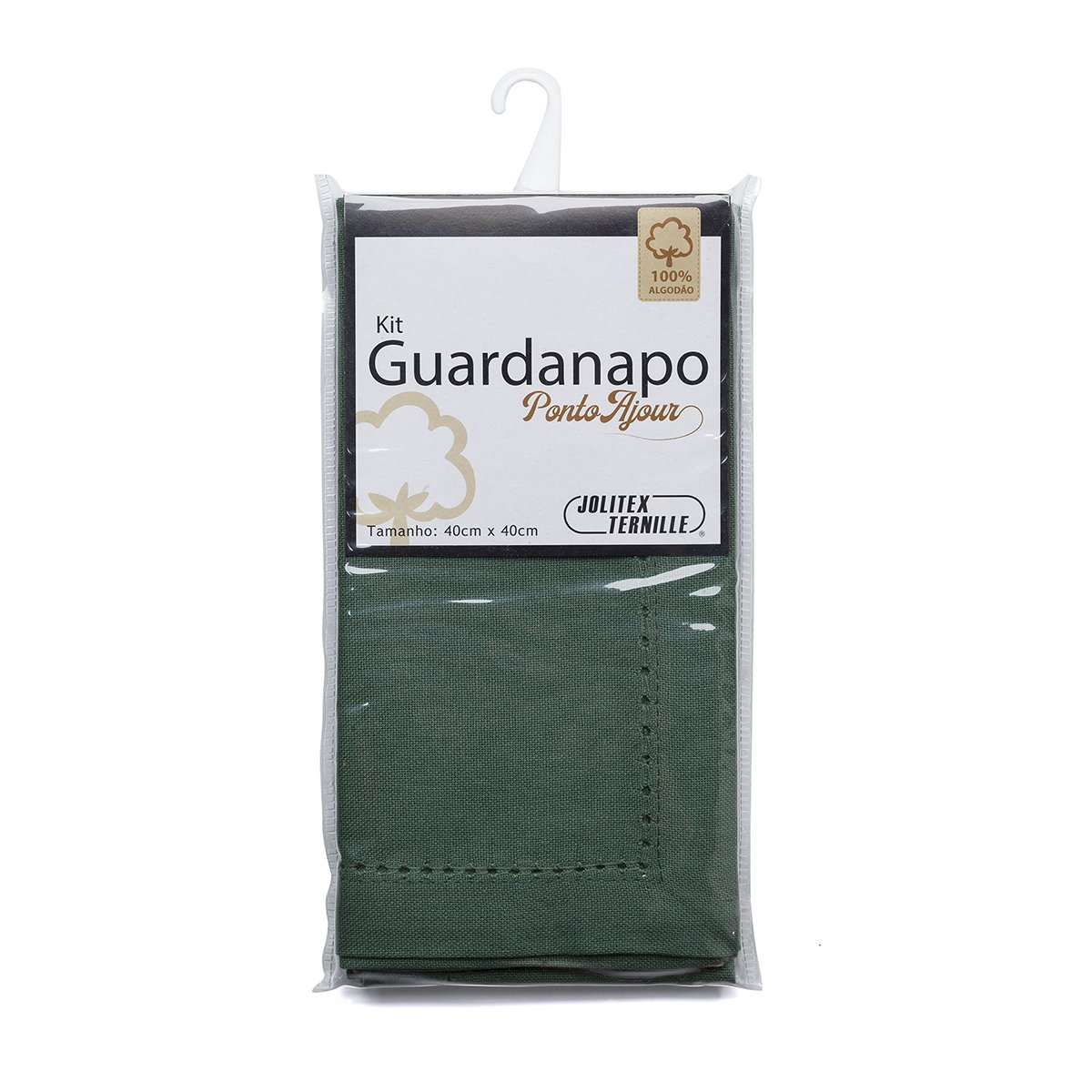 KIT GUARDANAPO C/ PONTO AJOUR 40x40: VERDE - 2