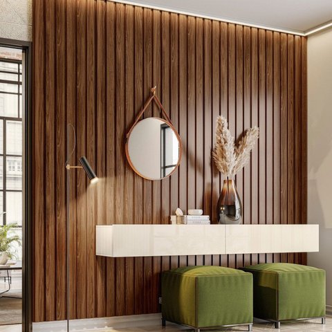 Painel Ripado 99,6CMX218CM Módulo Isabela Marrom
