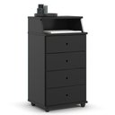 Ver imagem 1 de Mesa de Cabeceira Quarto Luxo New Ii com 4 Gavetas Preto Preto