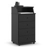 Mesa de Cabeceira Quarto Luxo New Ii com 4 Gavetas Preto Preto - 1
