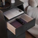 Ver imagem 3 de Mesa de Cabeceira Quarto Luxo New Ii com 4 Gavetas Preto Preto