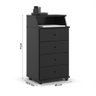 Mesa de Cabeceira Quarto Luxo New Ii com 4 Gavetas Preto Preto - 2