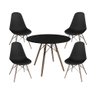 Kit Mesa Sala Jantar Eames Eiffel Wood Preta + 4 Cadeiras - G4 Magazine - 1