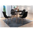 Ver imagem 2 de Kit Mesa Sala Jantar Eames Eiffel Wood Preta + 4 Cadeiras - G4 Magazine