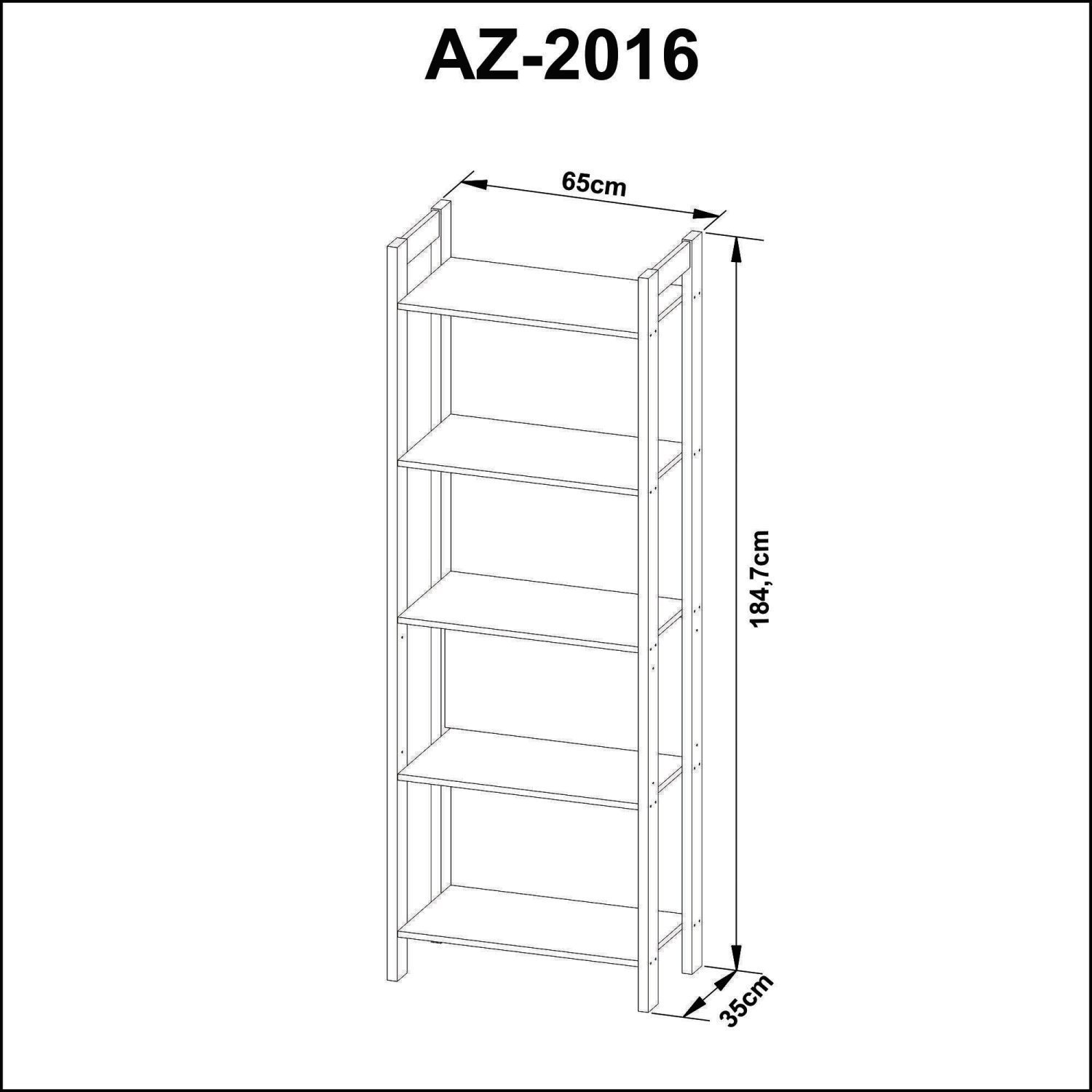 Estante para Livros Multiuso 1,85x0,65m Haia Yescasa - 3
