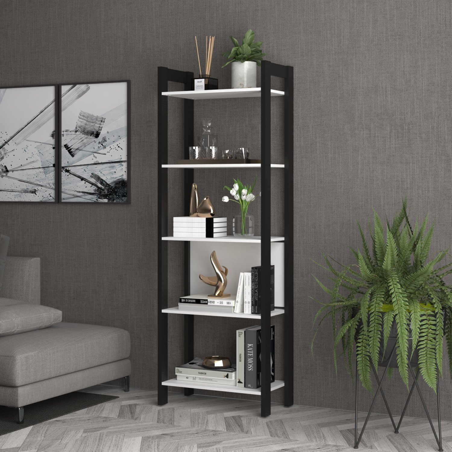 Estante para Livros Multiuso 1,85x0,65m Haia Yescasa - 1