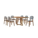 Ver imagem 4 de Conjunto Sala de Jantar Mesa Florença 160x90cm Tampo Retângular Laminado Mel com 6 Cadeiras Évora