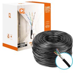 Caixa Cabo de Rede Cftv Cat5 Ftp Blindado 250 Metros Preto - 1