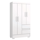 Ver imagem 1 de Guarda Roupas Solteiro Juvenil 4 Portas 2 Gavetas Branco Coimbra Aramóveis