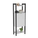 Ver imagem 2 de Estante de Livros 65CMX184,7cm 2 Portas Centro Haia Yescasa Branco/Preto