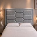 Ver imagem 1 de Cabeceira para Cama Box Queen 181cm Kauai Linho Cinza - Sallar Home