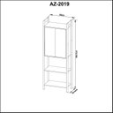 Ver imagem 3 de Estante de Livros 65CMX184,7cm 2 Portas em Cima Haia Yescasa Branco/Preto