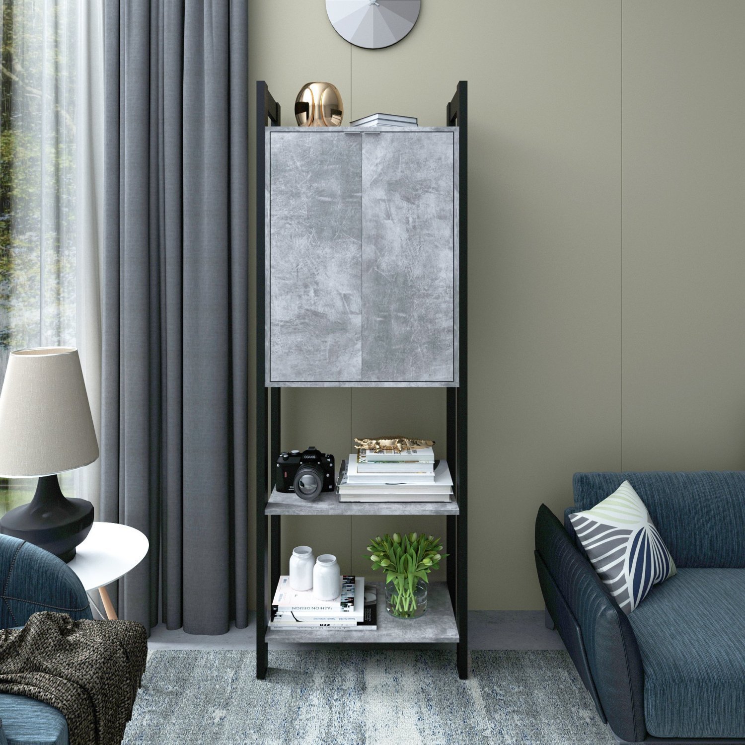 Estante para Livros 2 Portas Em Cima 1,85x0,65m Haia Yescasa - 1