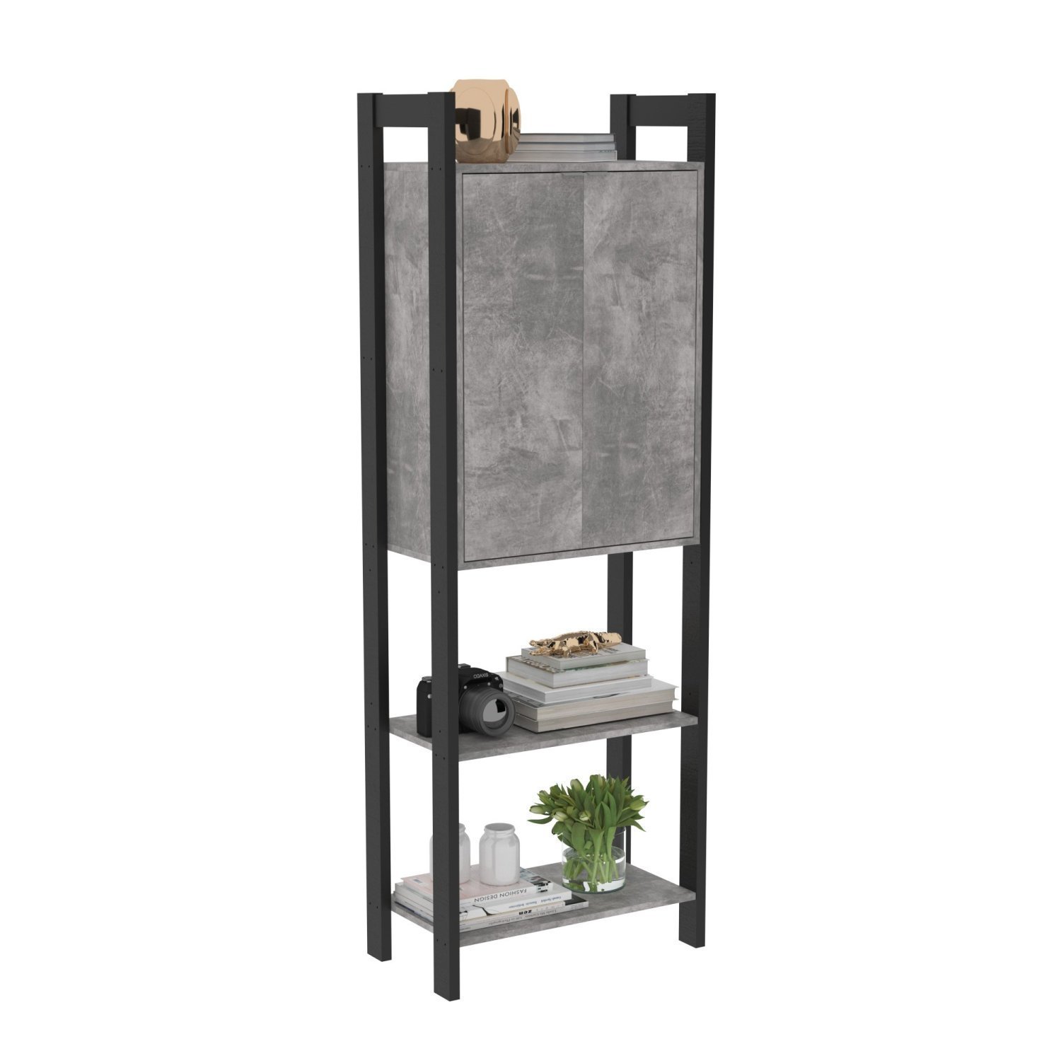 Estante para Livros 2 Portas Em Cima 1,85x0,65m Haia Yescasa - 2