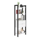 Ver imagem 2 de Estante de Livros 65CMX184,7cm 2 Gavetas Centro Haia Yescasa Branco/Preto