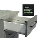 Ver imagem 4 de Balcão de Pia Cozinha 2 Portas e 3 Gavetas (com Tampo) Branco/cinza Agata Madesa Branco/cinza