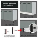 Ver imagem 2 de Balcão de Pia Cozinha 2 Portas e 3 Gavetas (com Tampo) Branco/cinza Agata Madesa Branco/cinza