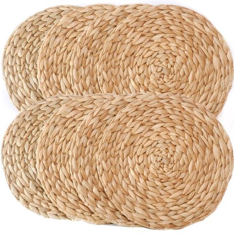 Jogo 12 Americano Fibra Natural Estilo Rústico 38cm