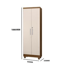 Armário Multiuso Sapateira Com Chave 2 portas e 5 Prateleiras Isabela Cor Mel off White - Rud Rack - 4