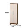 Armário Multiuso Sapateira Com Chave 2 portas e 5 Prateleiras Isabela Cor Mel off White - Rud Rack - 4