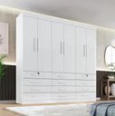 Ver imagem 1 de Guarda Roupa Mônaco 6 Pts 12 Gavetas Branco - Ddoro Móveis