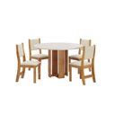 Ver imagem 2 de Conjunto Sala de Jantar Mesa Redonda com 4 Cadeiras Jady e Sol Bege/Mel/Blonde